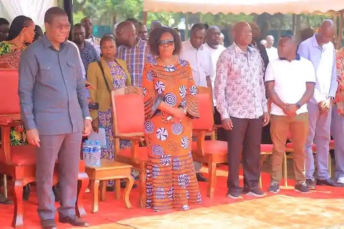 Guests and officials seated at a recent public event supplied with drinking water by Oasis Still Waters